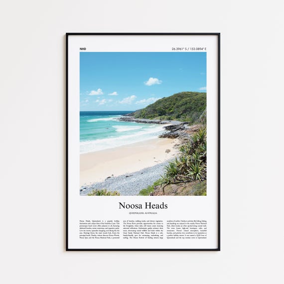 Noosa Heads Color Print Real Photo Poster Travel Gift Queensland Australia Minimal