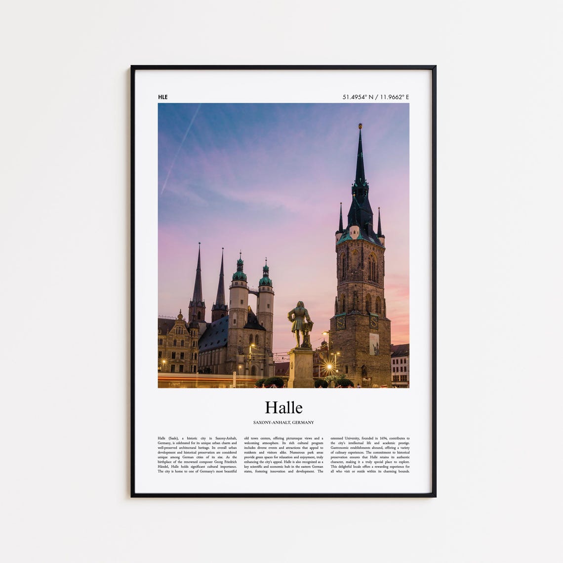 Halle Germany Historic Market Square Churches Photo Travel Poster