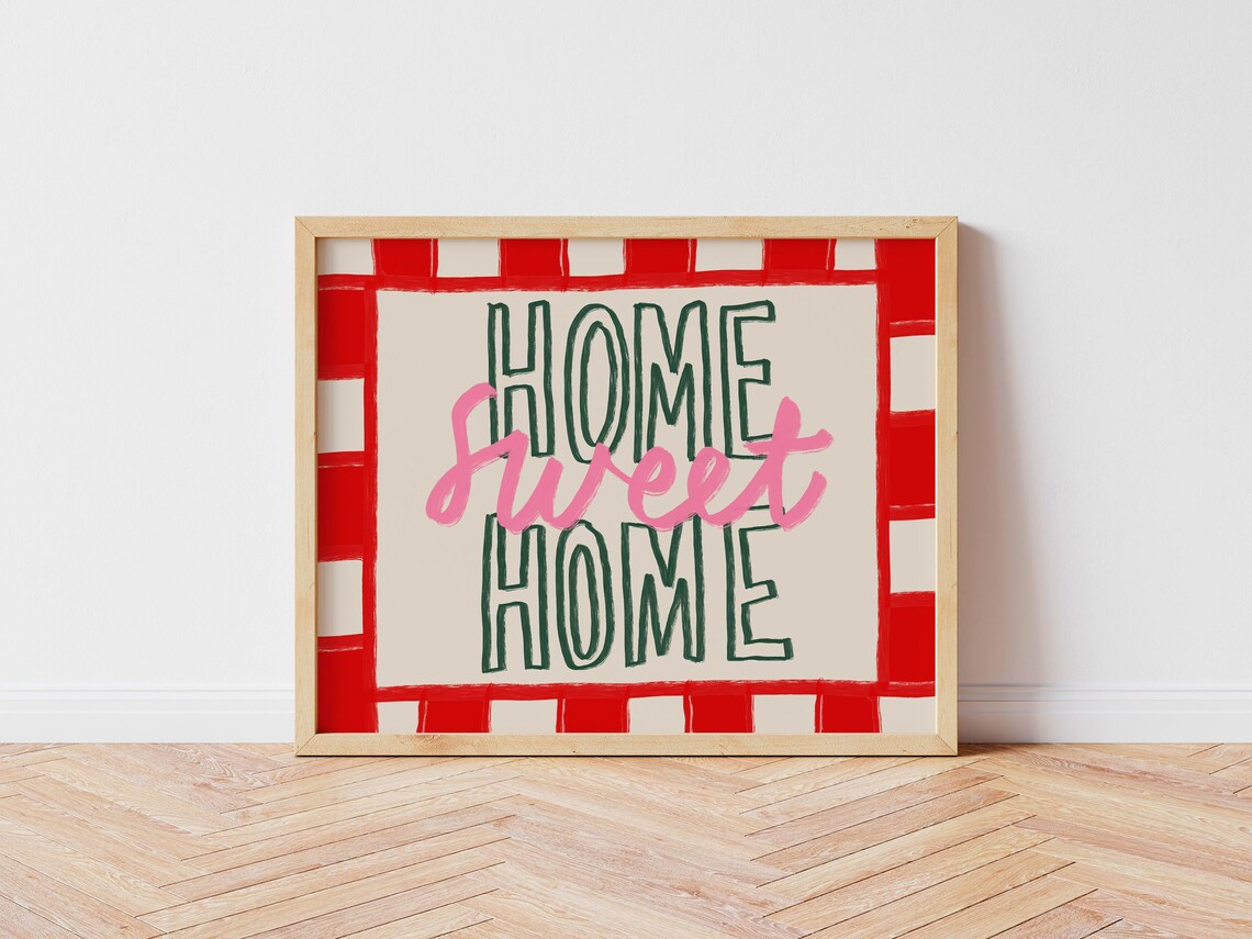 Home Sweet Print, Retro Typography Poster