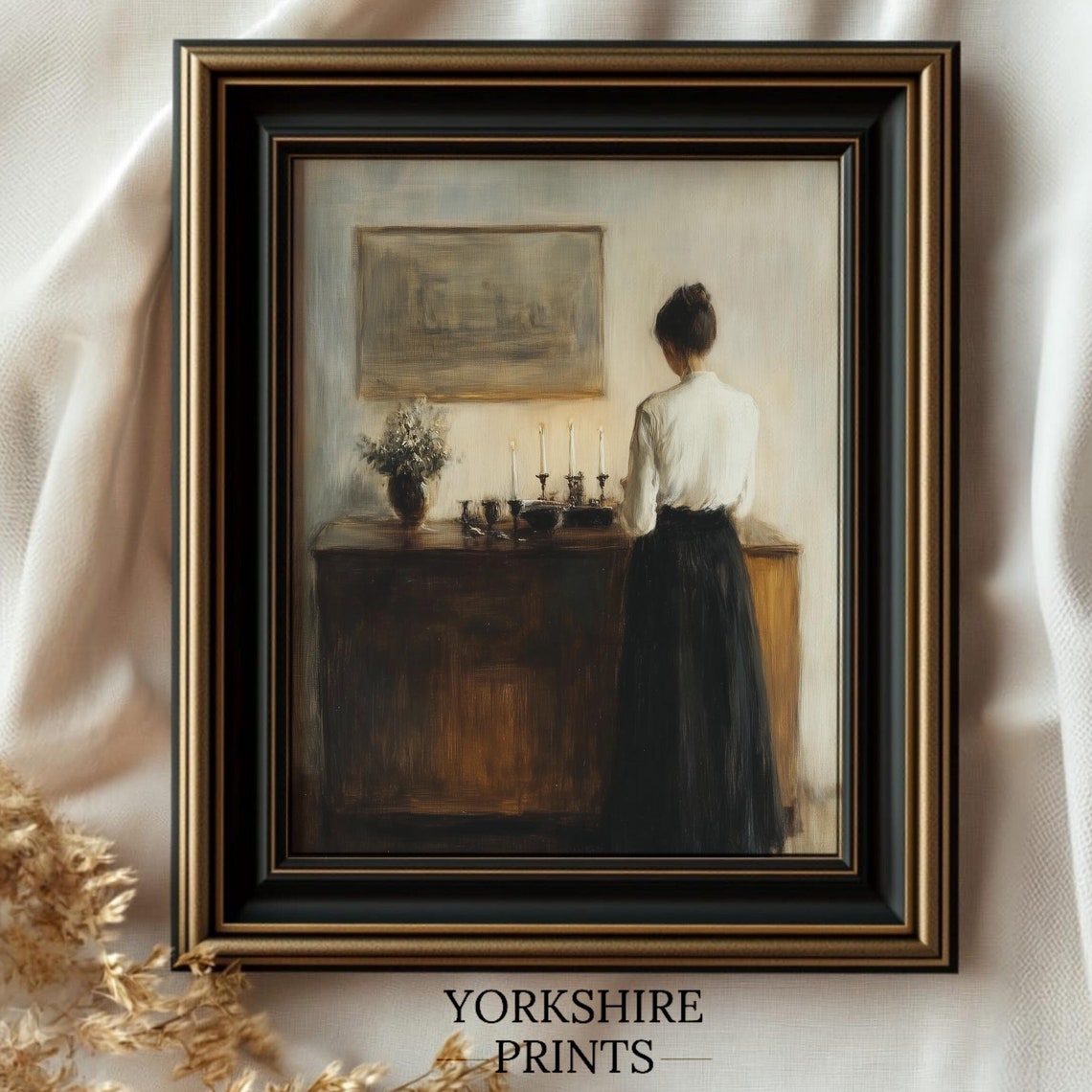 Moody Woman Portrait Painting Vintage Woman Portrait Wall Art Woman Reading Art Print Woman Moody Wall Art Woman Portrait