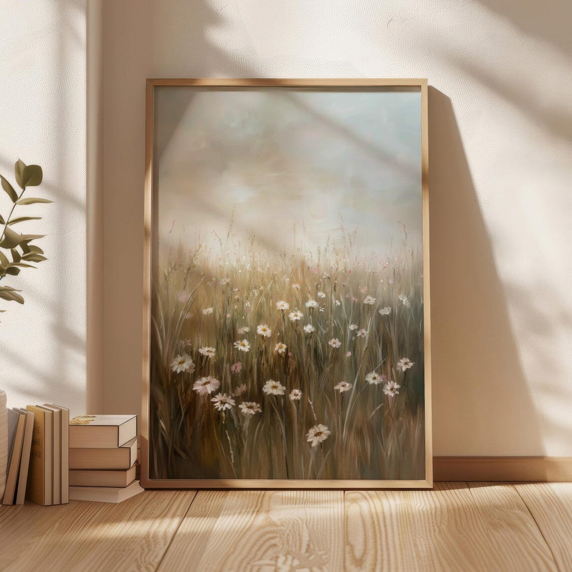 Dreamy Wildflower Daisy Meadow Soft Pastel Impressionist Poster