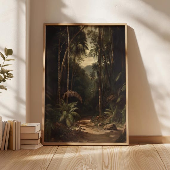 A Painting Of The Australian Rainforest In Style Jeanjosephbenjamin Constant Poster Print Home Decor