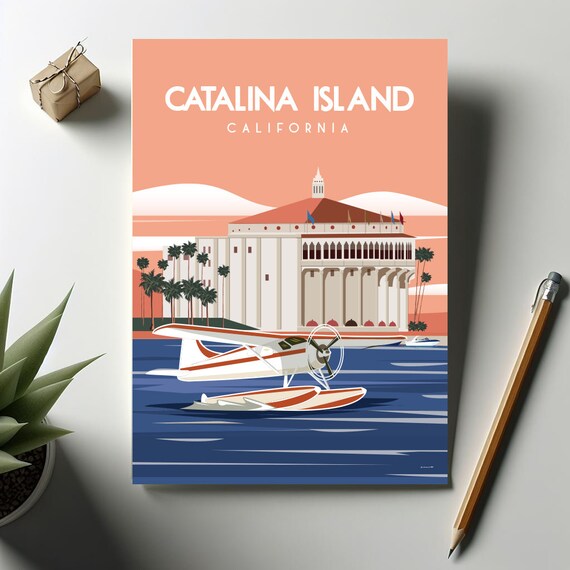 Catalina Island California Card A5 Size File Instant