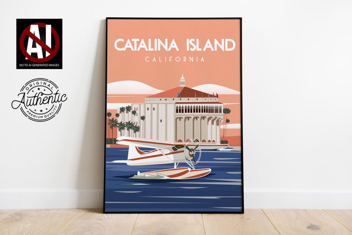 Catalina Island California Avalon Travel Poster File 16x20 Inches