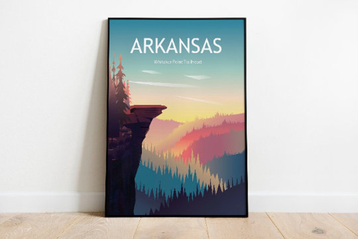 Arkansas Whitaker Point Trailhead Travel Poster Sunset Bluff View