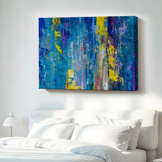 Abstract Oil Painting Look Decorative Canvas Wall Art Modern Decor Housewarming Gifts Framed