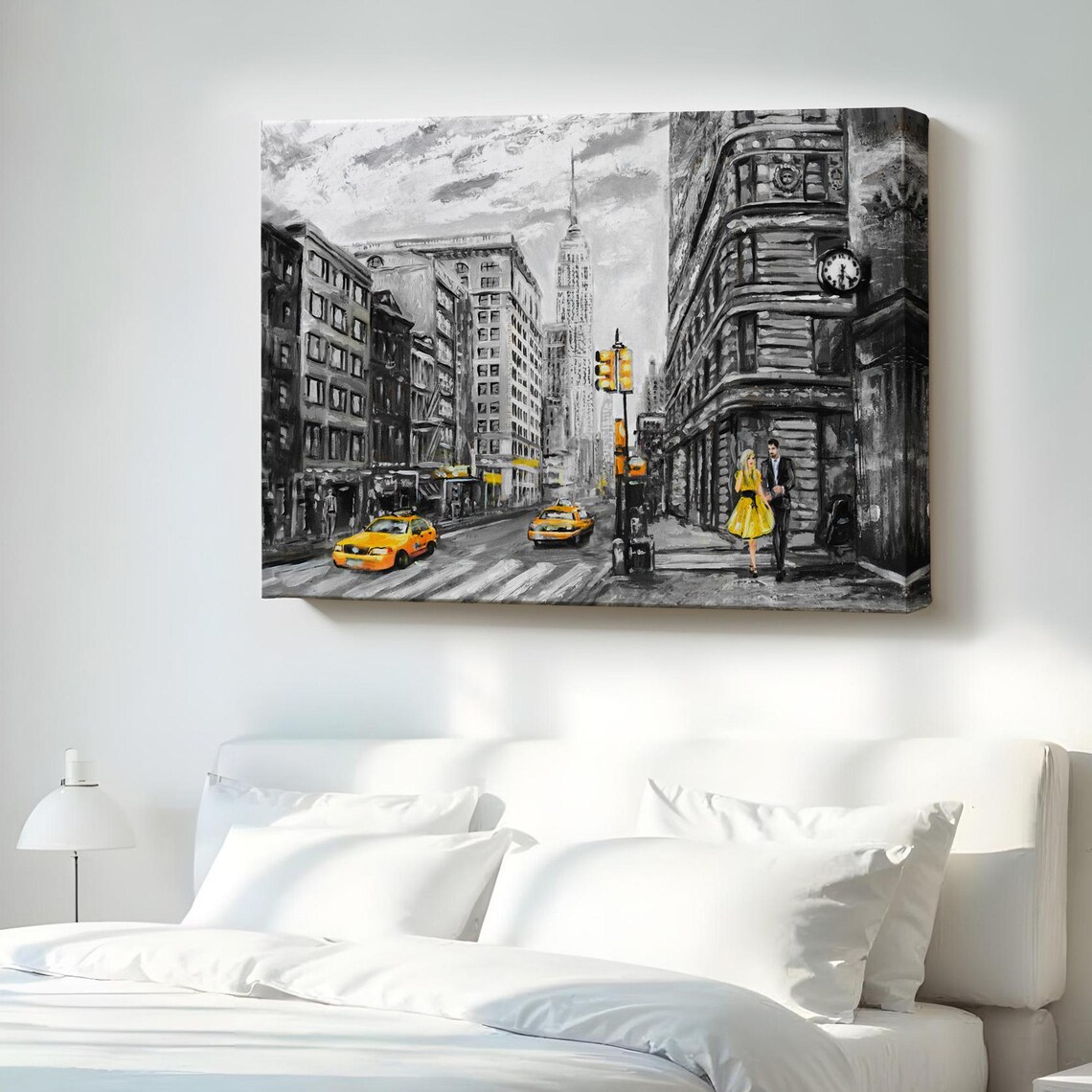 New York Yellow Taxis Street Scene Selective Color City Art Poster