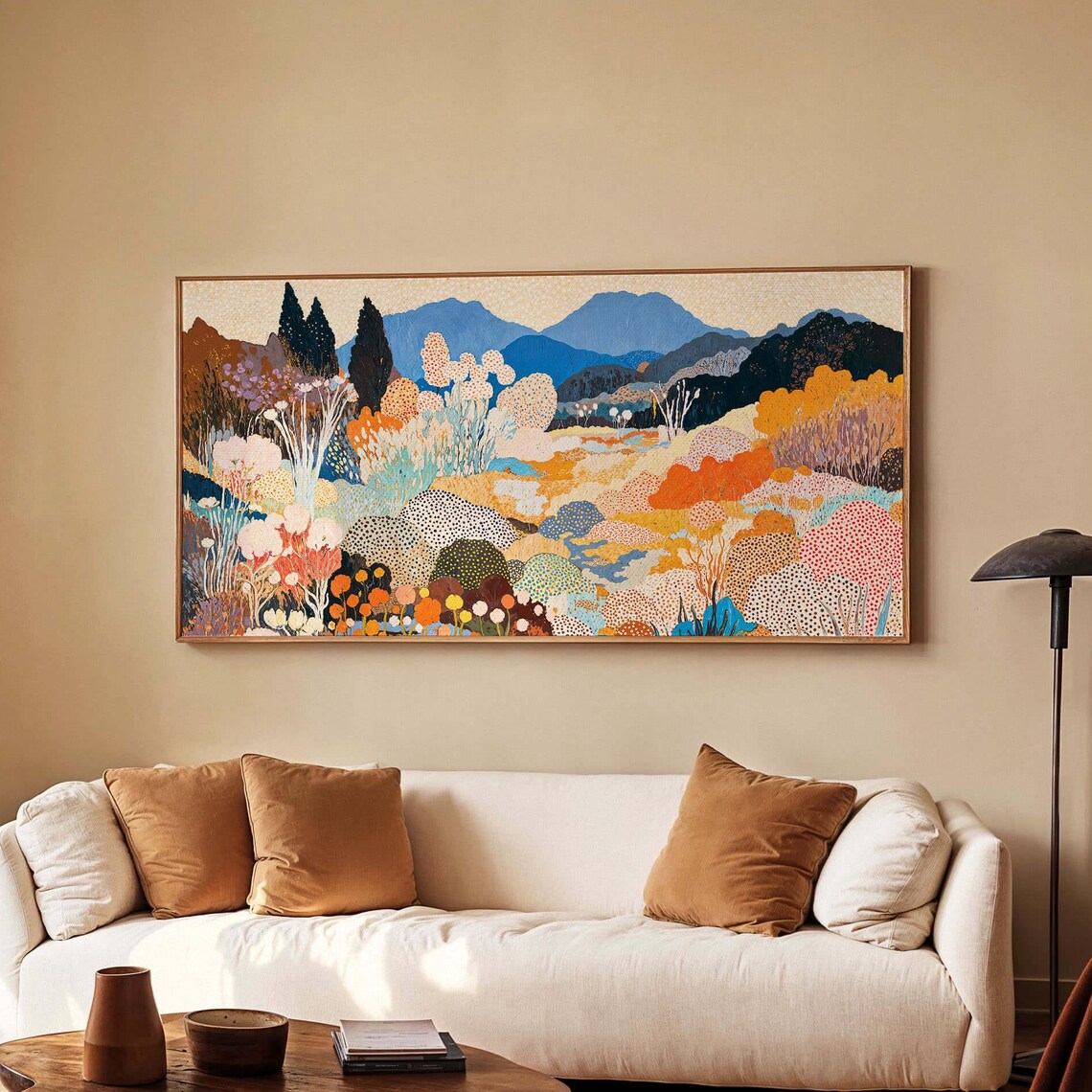 Yayoi Kusama-Inspired Abstract Landscape Art Print