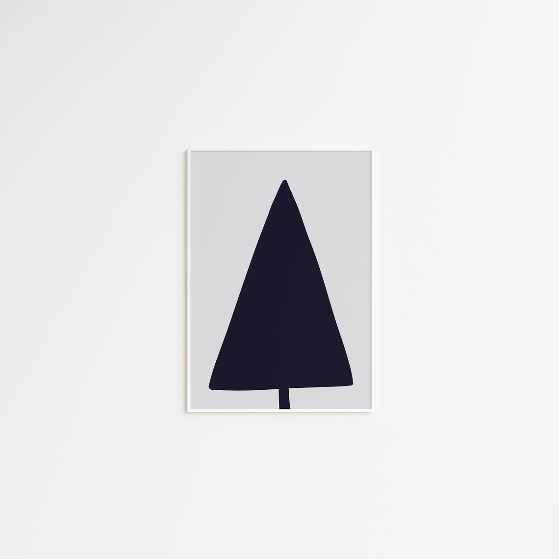 Minimalist Scandinavian Black Christmas Tree Holiday Poster Art
