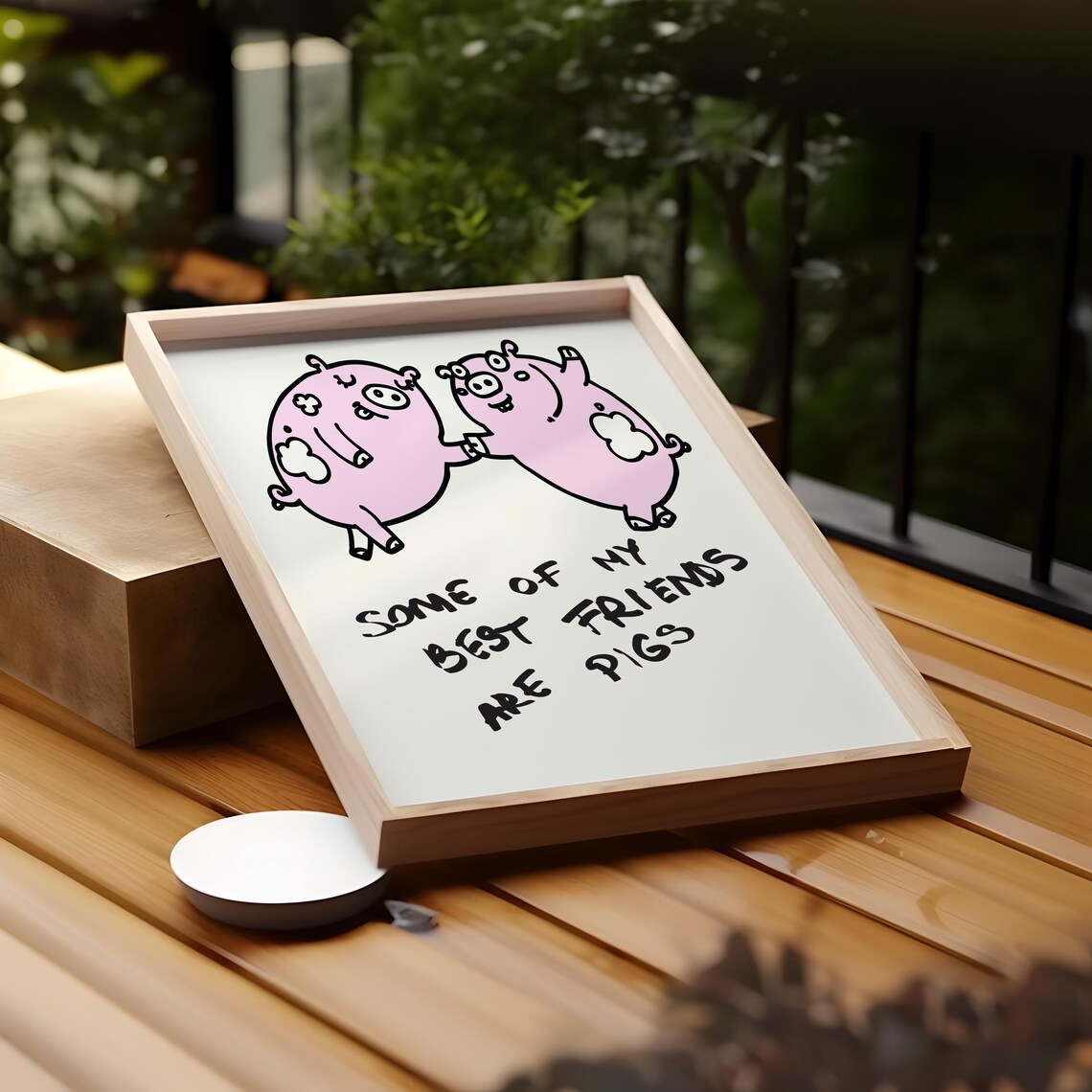 Some Of My Best Friends Are Pigs Funny Pink Pigs Kitchen Poster - Image 2