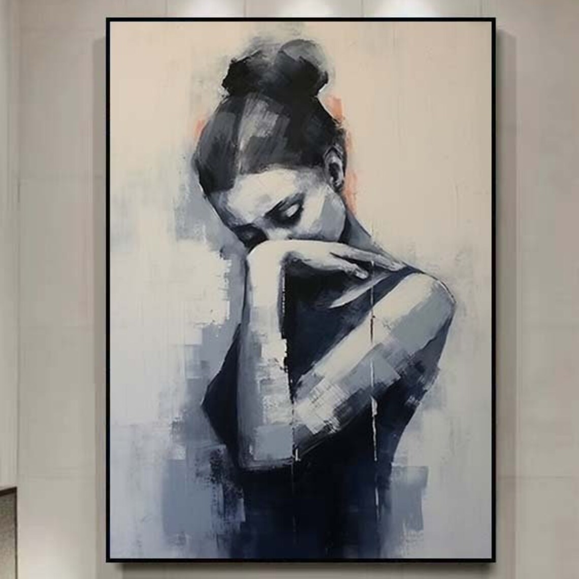 Faceless Woman Oil Painting Portrait Art Print