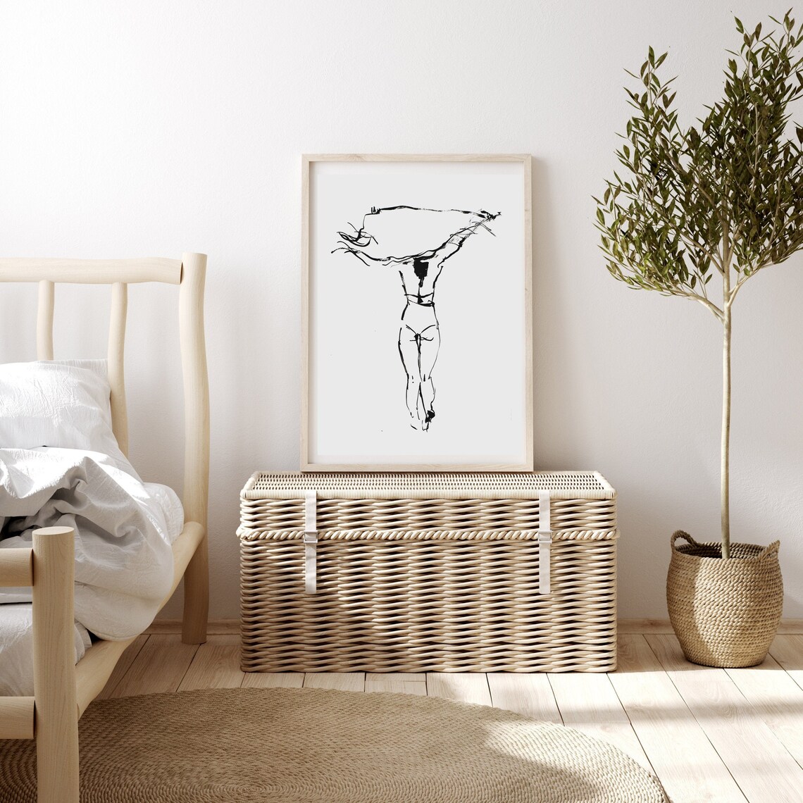 Katie Jobling Minimalist Woman Line Art Print