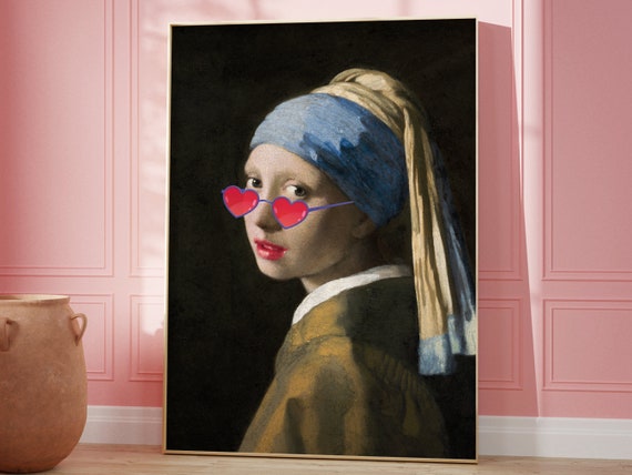 Girl With No Earing Eclectic Wall Art Vintage Portrait Alter Portrait Alter Painting Moody Decor Gallery Wall Art Antique Painting
