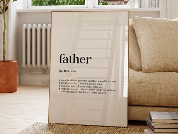 Father Definition Wall Art Dictionary Meaning Gift For Father Father Quote Instant Family Gift