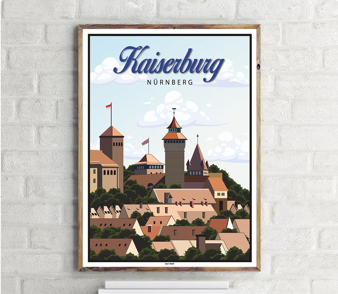 Kaiserburg Vintage Travel Poster, Historic Castle
