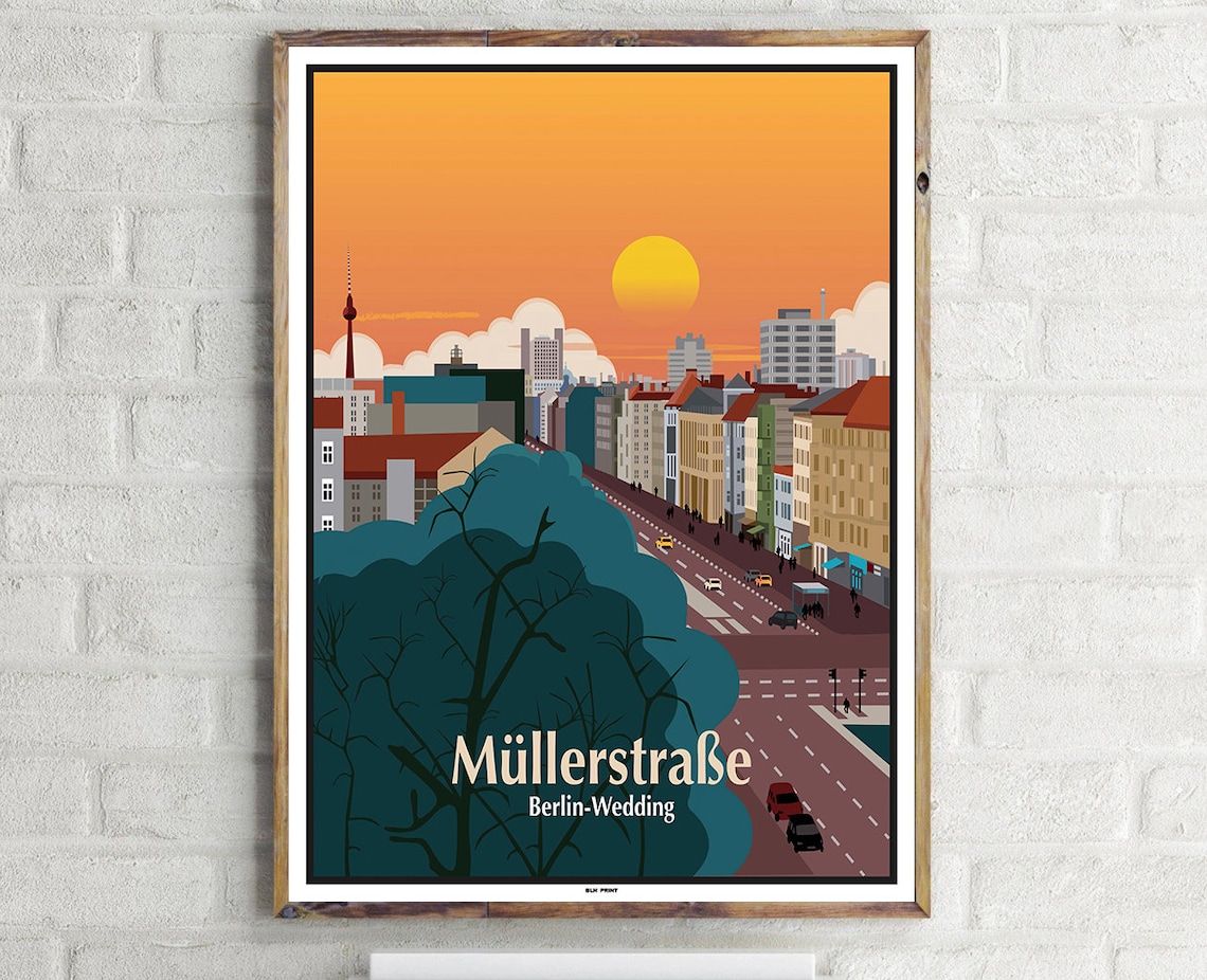 Wedding Mllerstraße 1 Vintage Travel Poster
