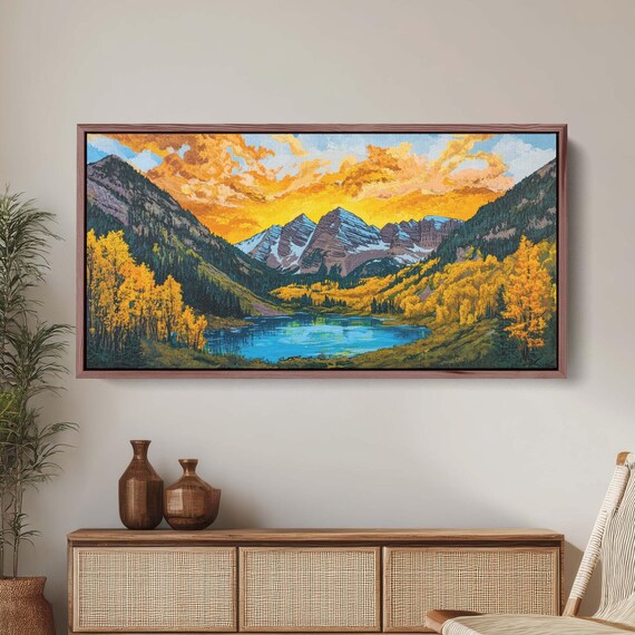 Maroon Bells Colorado Mountains, Mountain Lake Poster