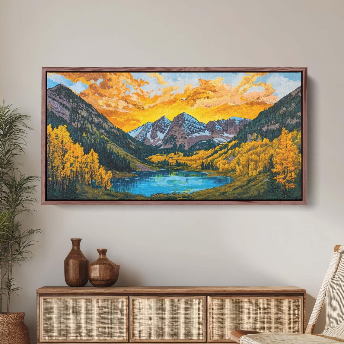 Maroon Bells Colorado Mountains, Mountain Lake Poster