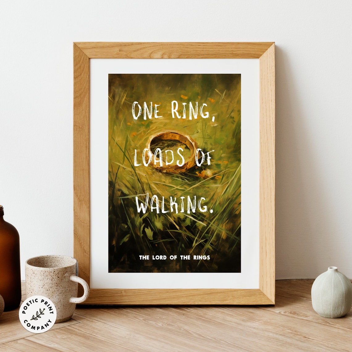 Lord Of The Rings One Ring Funny Humorous Quote Gold Ring Wall Poster - Image 3