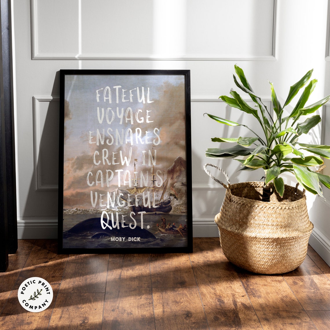 Moby Dick Fateful Voyage Captains Vengeful Quest Whale Hunt Art Print - Image 3