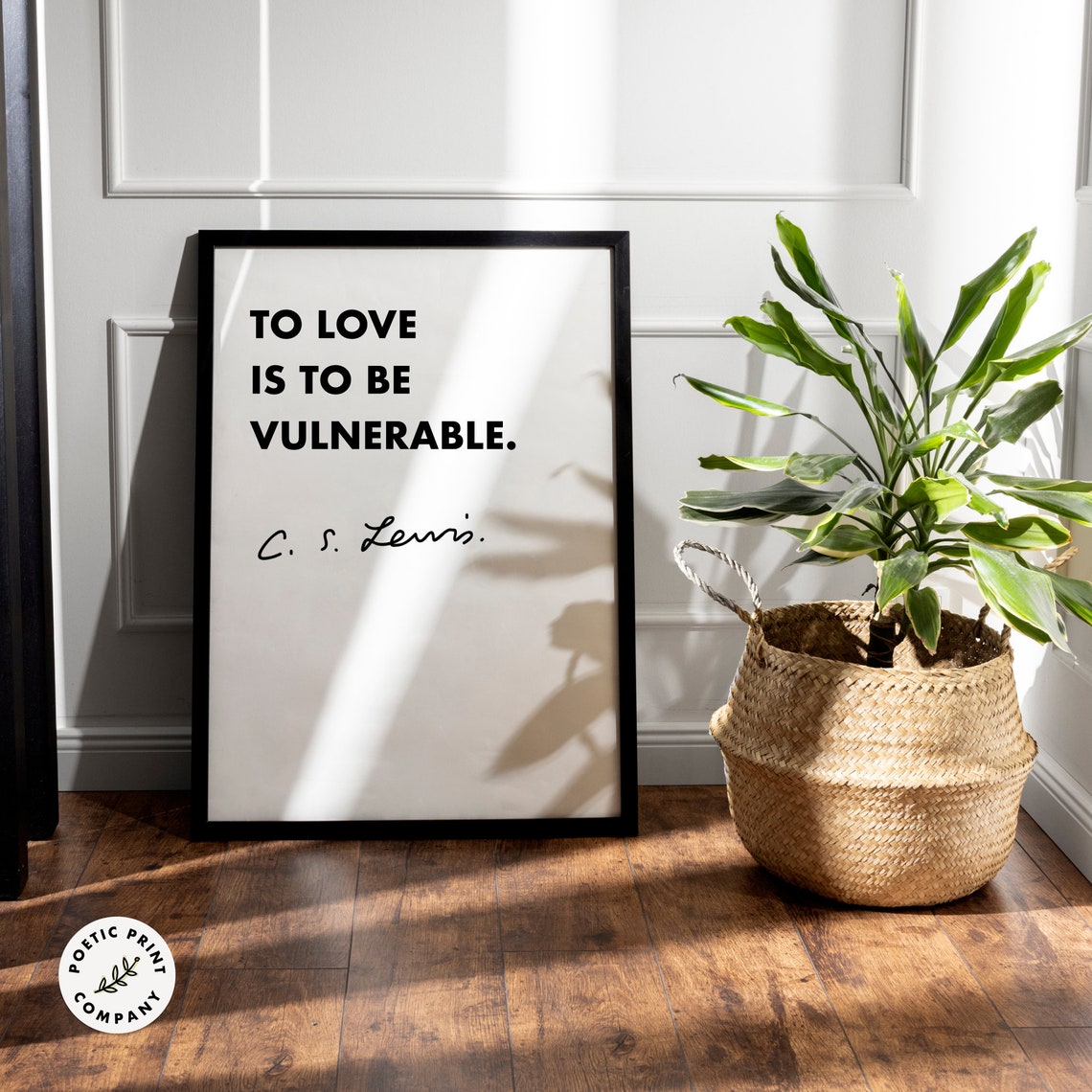 C S Lewis To Love Is To Be Vulnerable Minimalist Black Text Poster