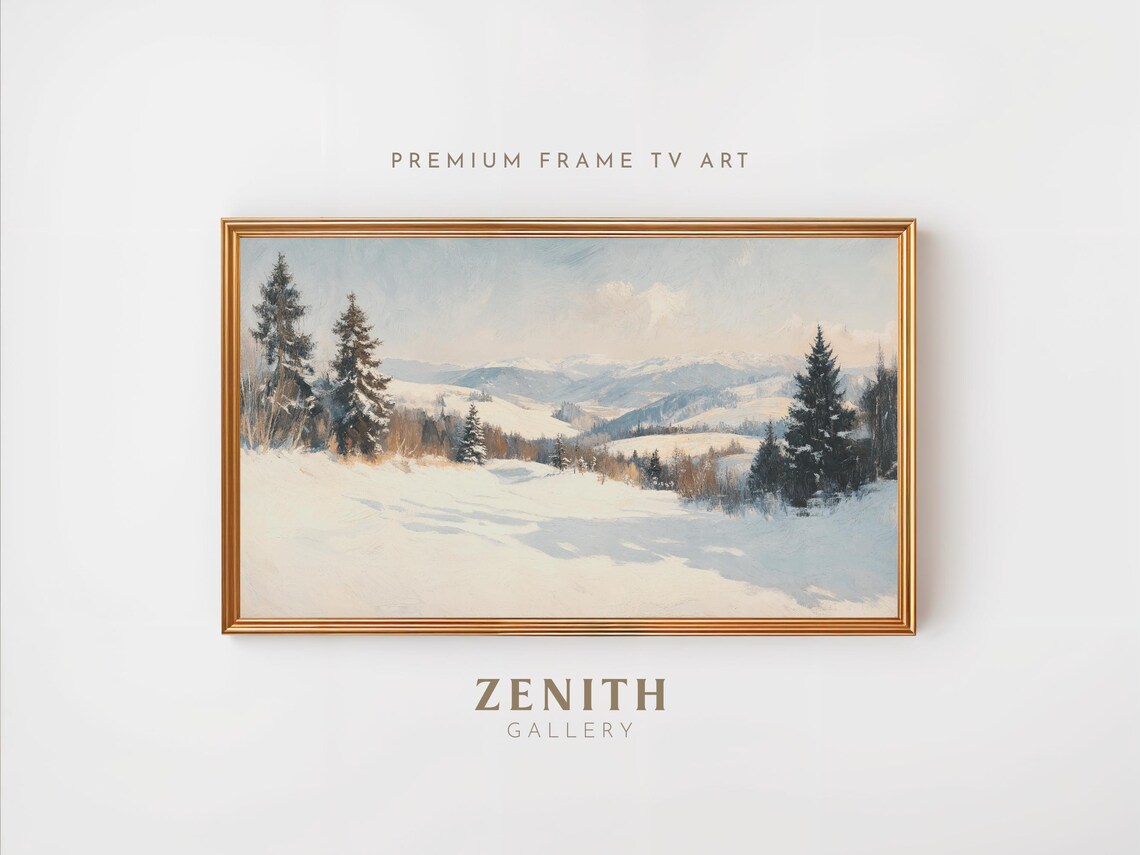 Winter Landscape Painting, Cozy Holiday Decor Art Print - Image 4
