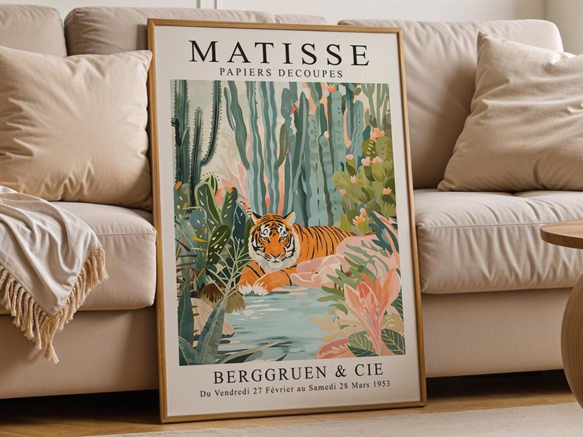 Matisse Tiger And Cactus Art Print