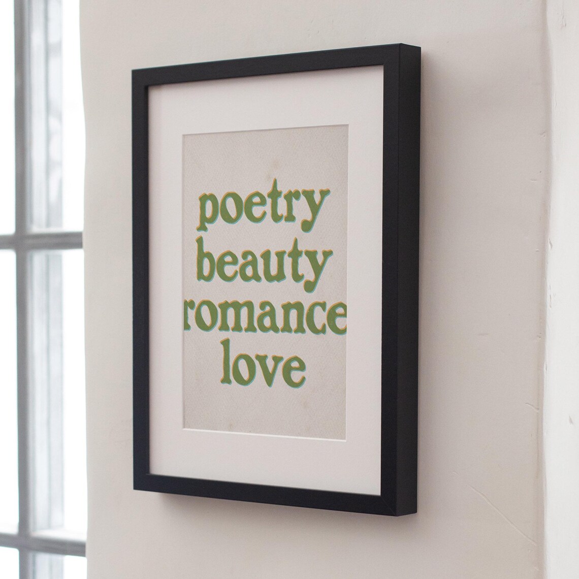 Poetry Beauty Romance Love Dead Poets Society Green Retro Quote Poster - Image 3