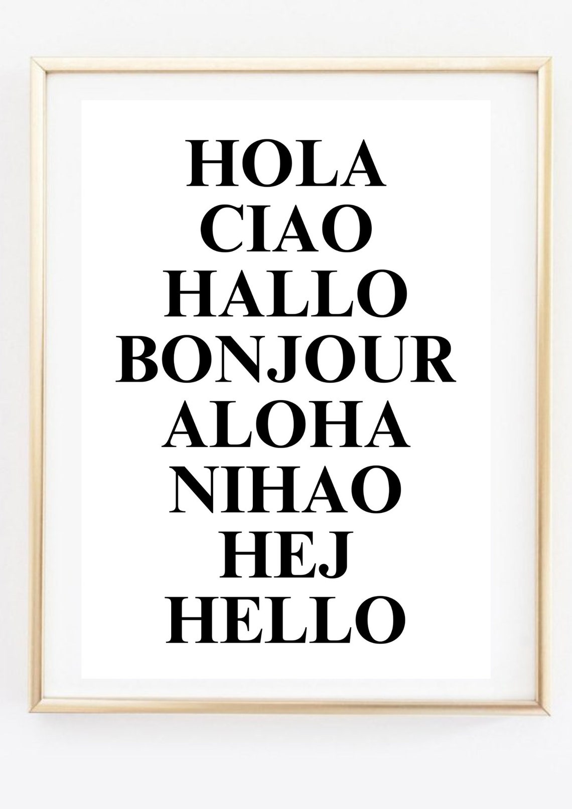Hello In Many Languages Typography Entrance Hallway Wall Art - Image 2