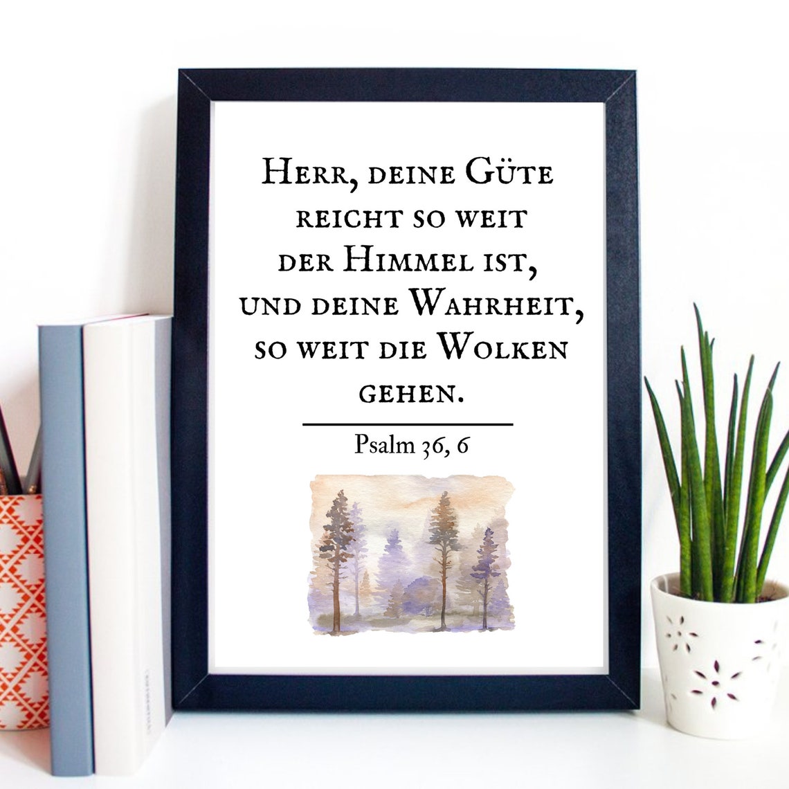 Lord Your Goodness Reaches Heaven Psalm 36 Misty Forest Poster - Image 2
