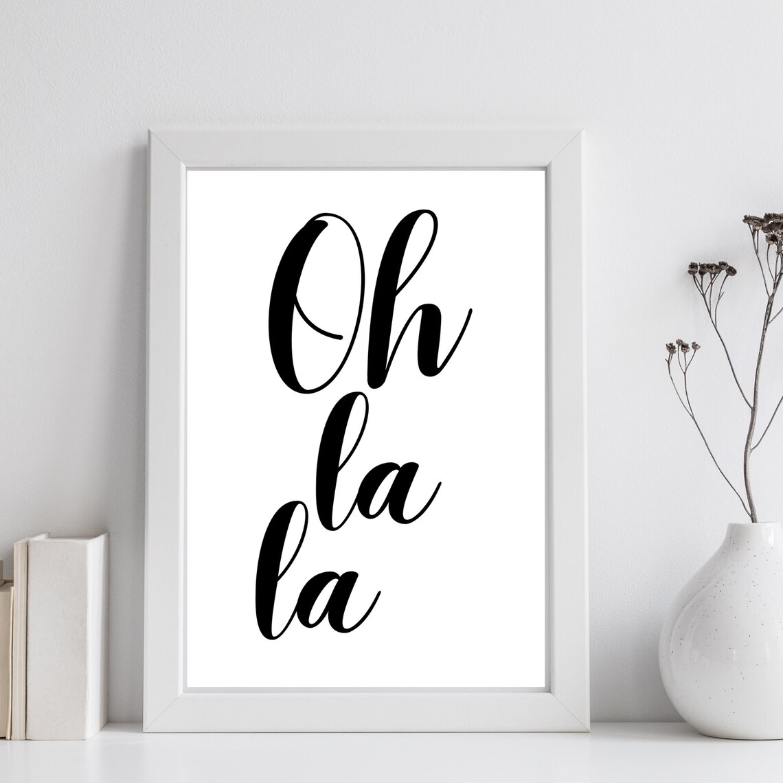 Din A4 Art Print Without Frame Oh La La Oh Lala Typography Print Poster Image - Image 3