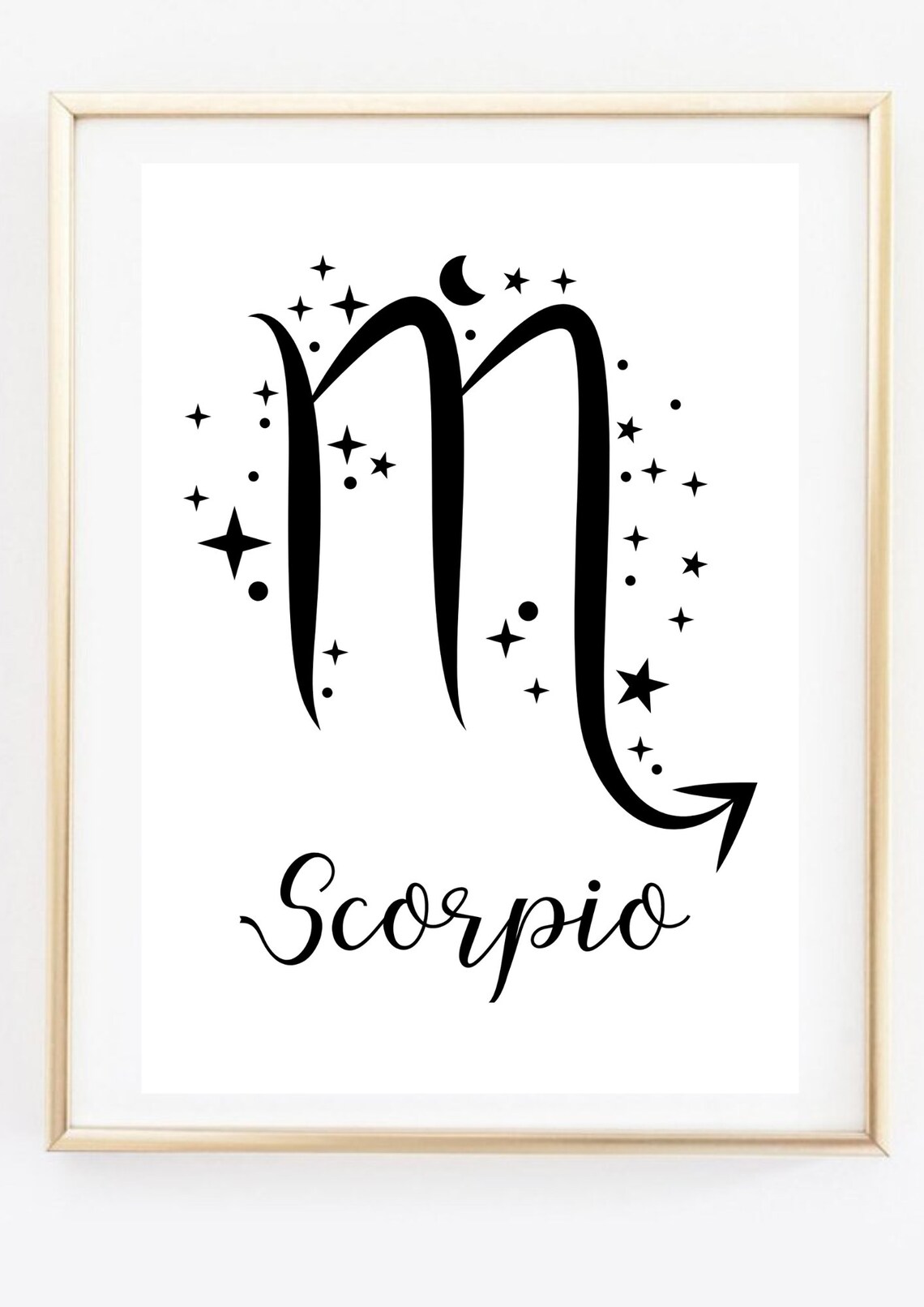 Scorpio Zodiac Symbol Starry Script Celestial Astrology Wall Decor Poster - Image 3