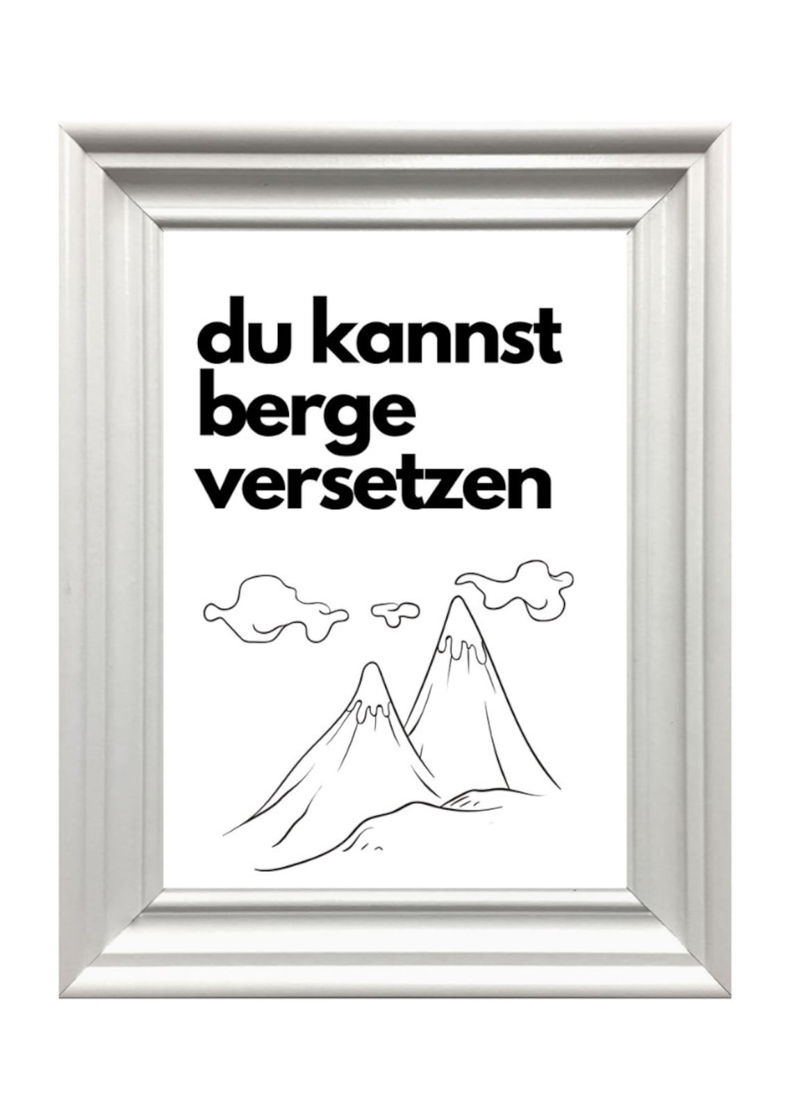 Du Kannst Berge Versetzen German Quote Print Mountain Line Art Poster - Image 2