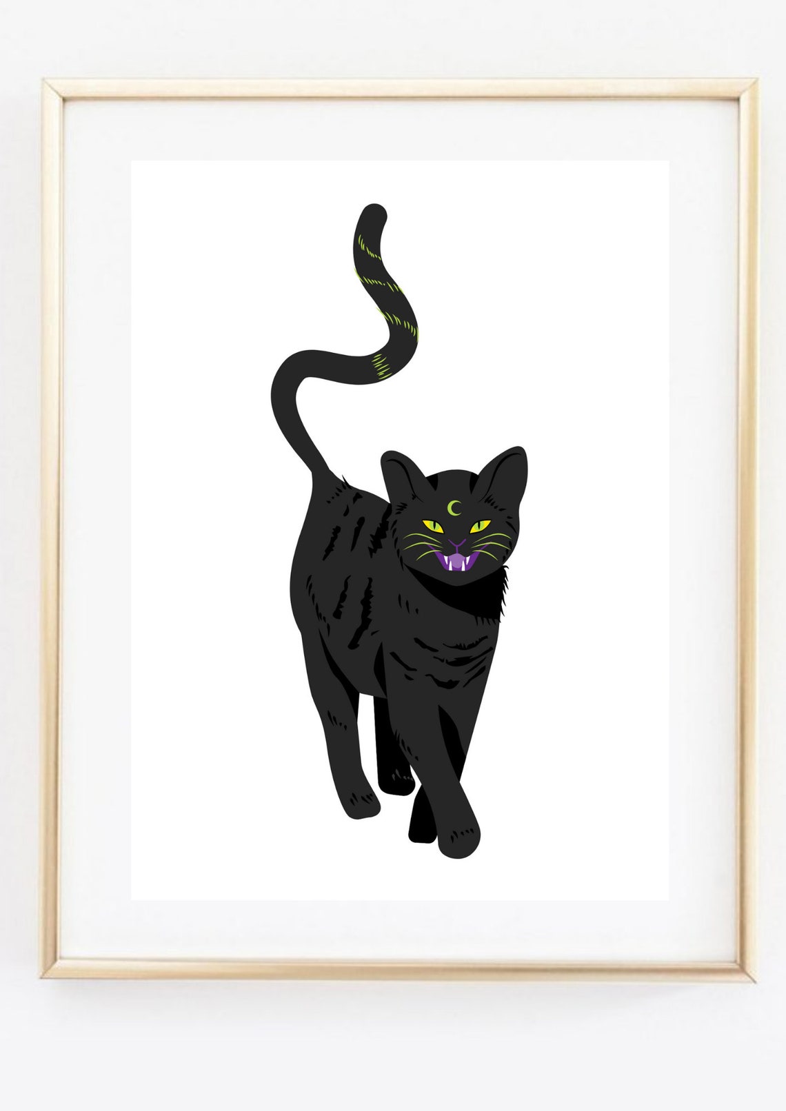 Din A4 Picture Art Print Without Frame Mystical Cat Wicca Gothic Occultism Occult Poster Gift - Image 2
