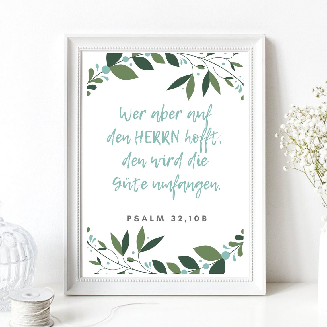 Din A4 Art Print Without Frame Bible Verse Psalm But Who Hopes For The Lord Religion God Typography Image Poster Gift - Image 2
