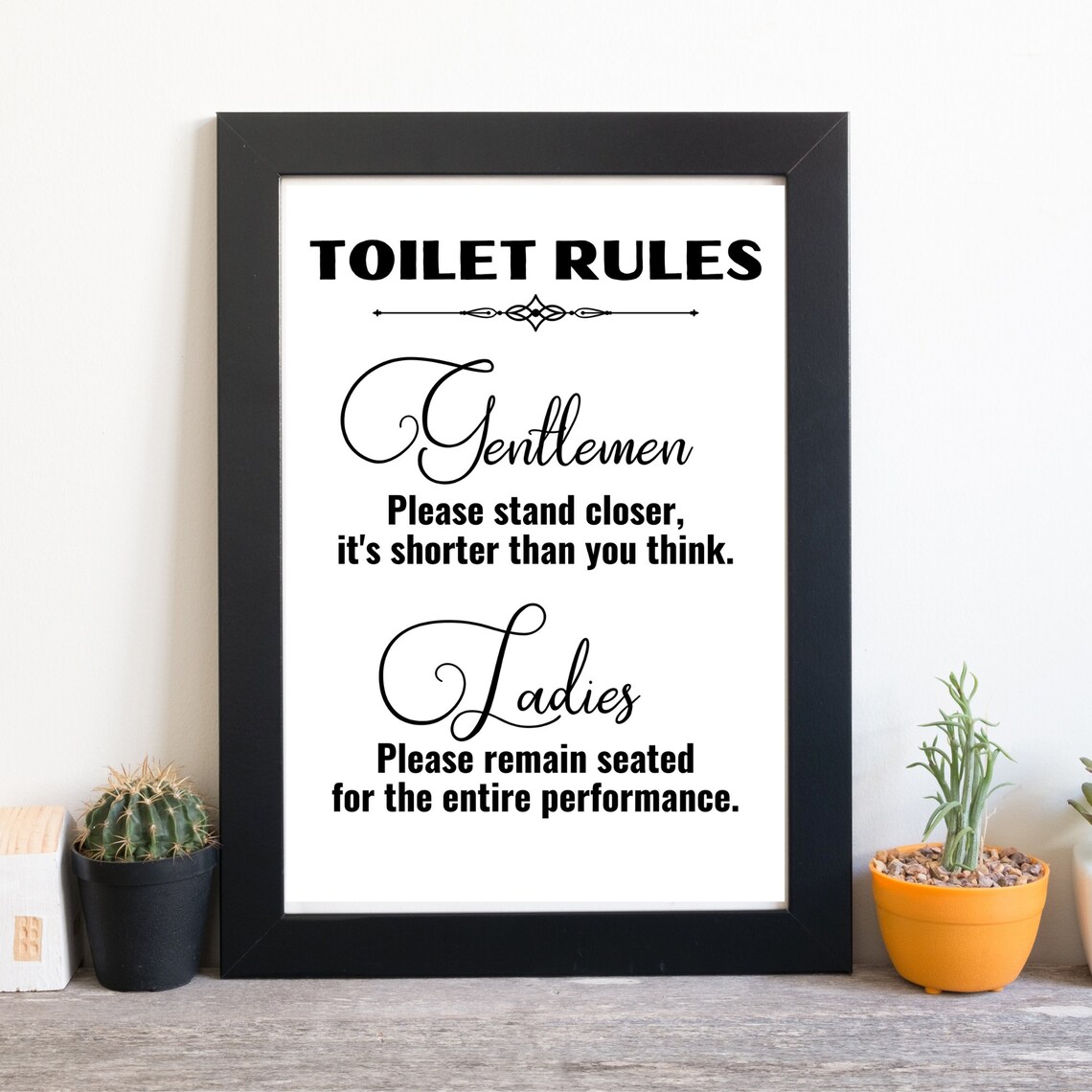 Din A4 Art Print Without Frame Saying Toilet Rules Ladies Gentlemen Wc Toilet Toilet Bathroom Bathroom Guest Toilet Paper Poster Print - Image 2