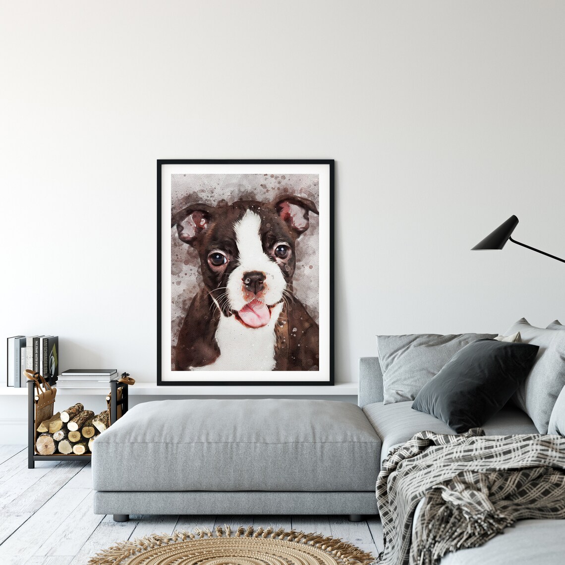 Basset Hound Close Up Watercolor Portrait Dog Wall Art Print - Image 3