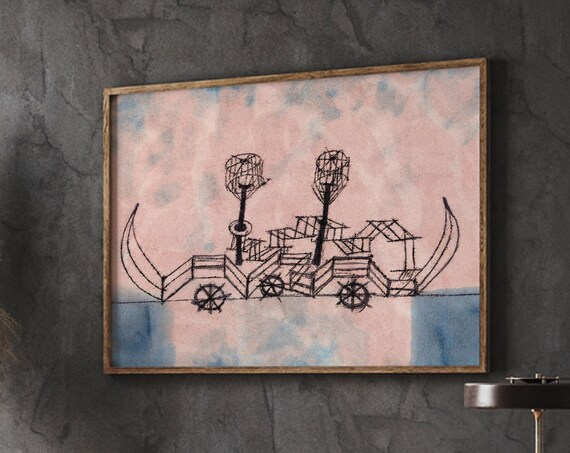 Paul Klee Old Steamboat 1922 Whimsical Line Drawing Art Poster
