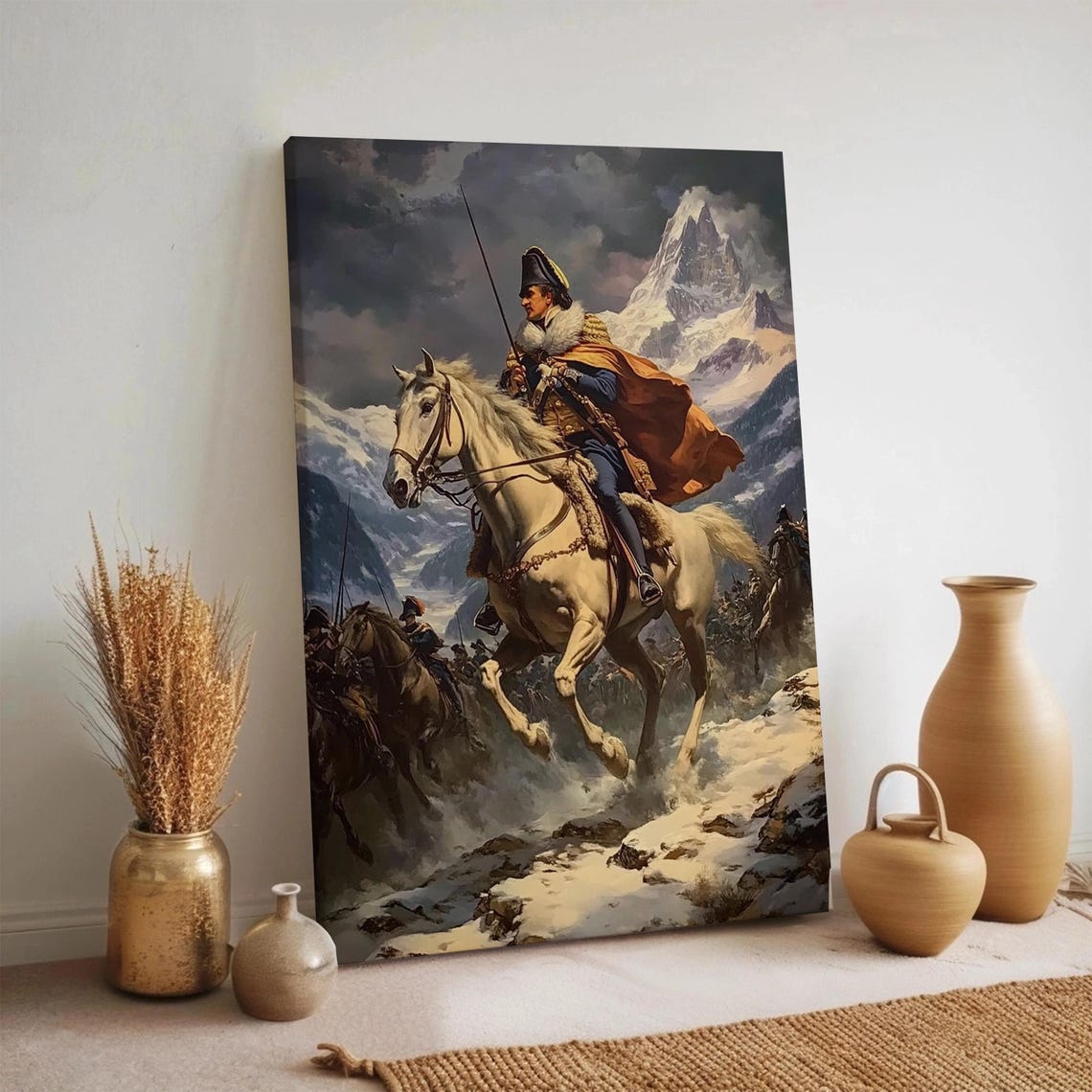 George Washington Crossing Snowy Alps Equestrian Scene Art Poster