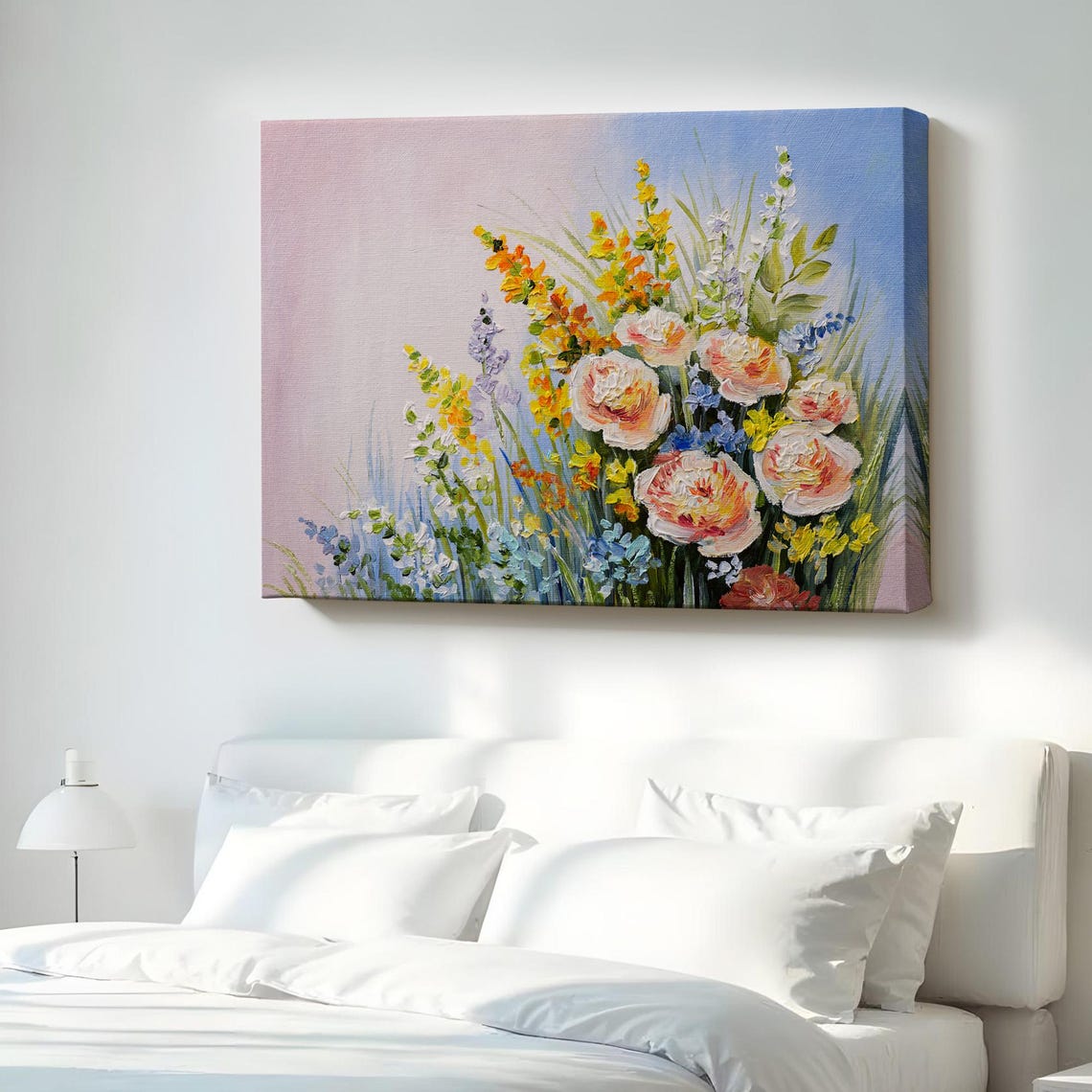 Wild Roses and Summer Blooms Impressionist Flower Garden Art Poster