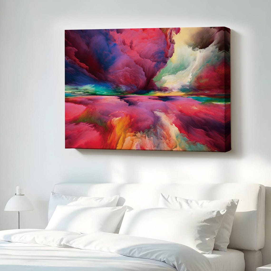Vibrant Abstract Cloud Sky Surreal Colorful Horizon Art Poster