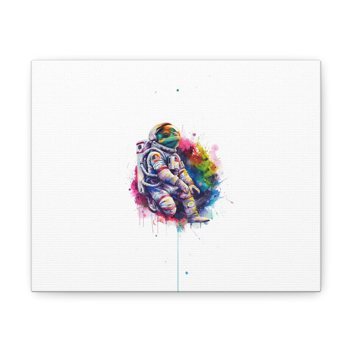 Chameleon Astronaut Watercolor Colorful Space Suit Animal Art Poster - Image 4