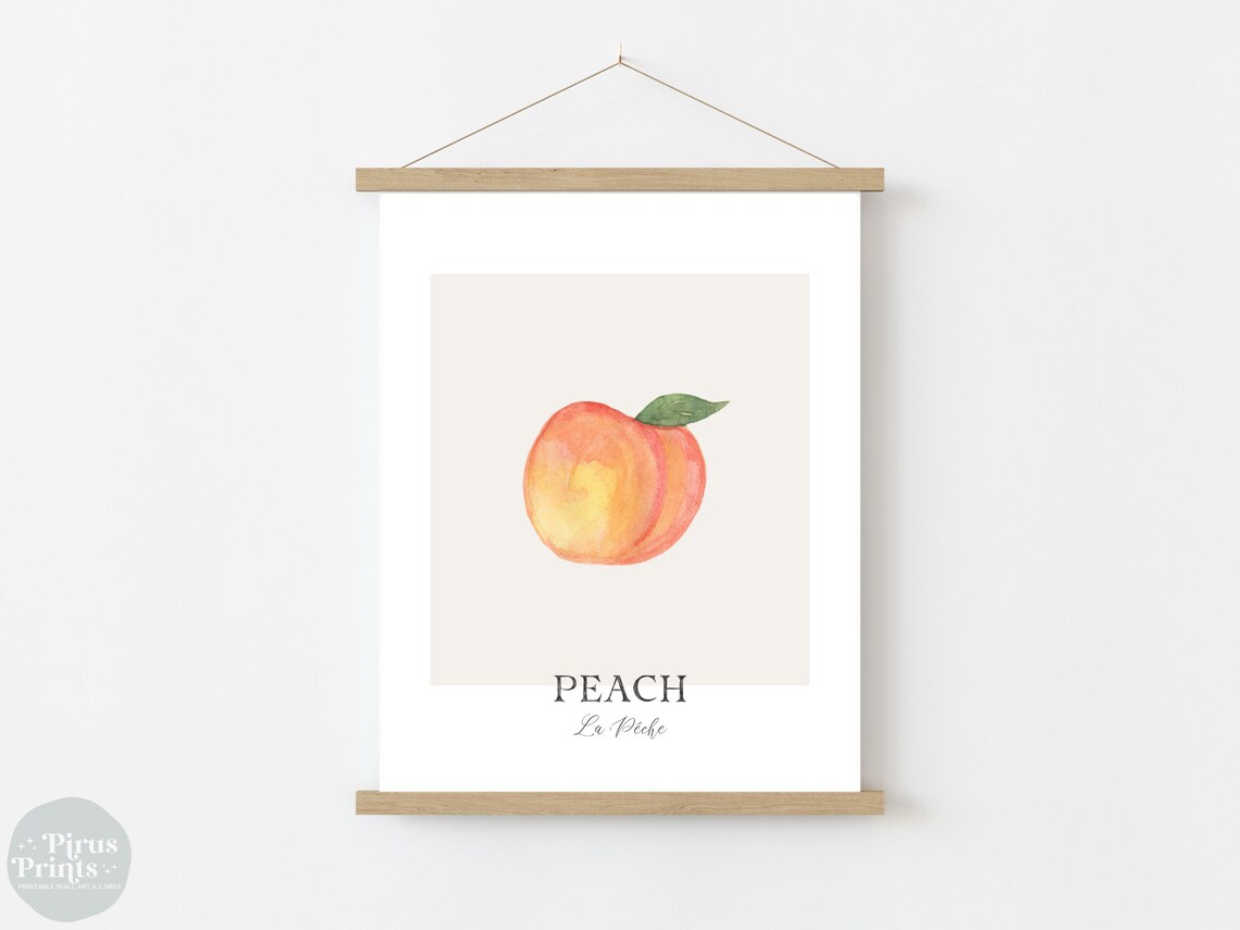 Peach Print, Watercolor Kitchen Wall Art - Image 3