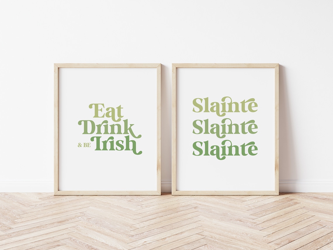 Eat Drink And Be Irish, St Patricks Day Art Print - Image 2