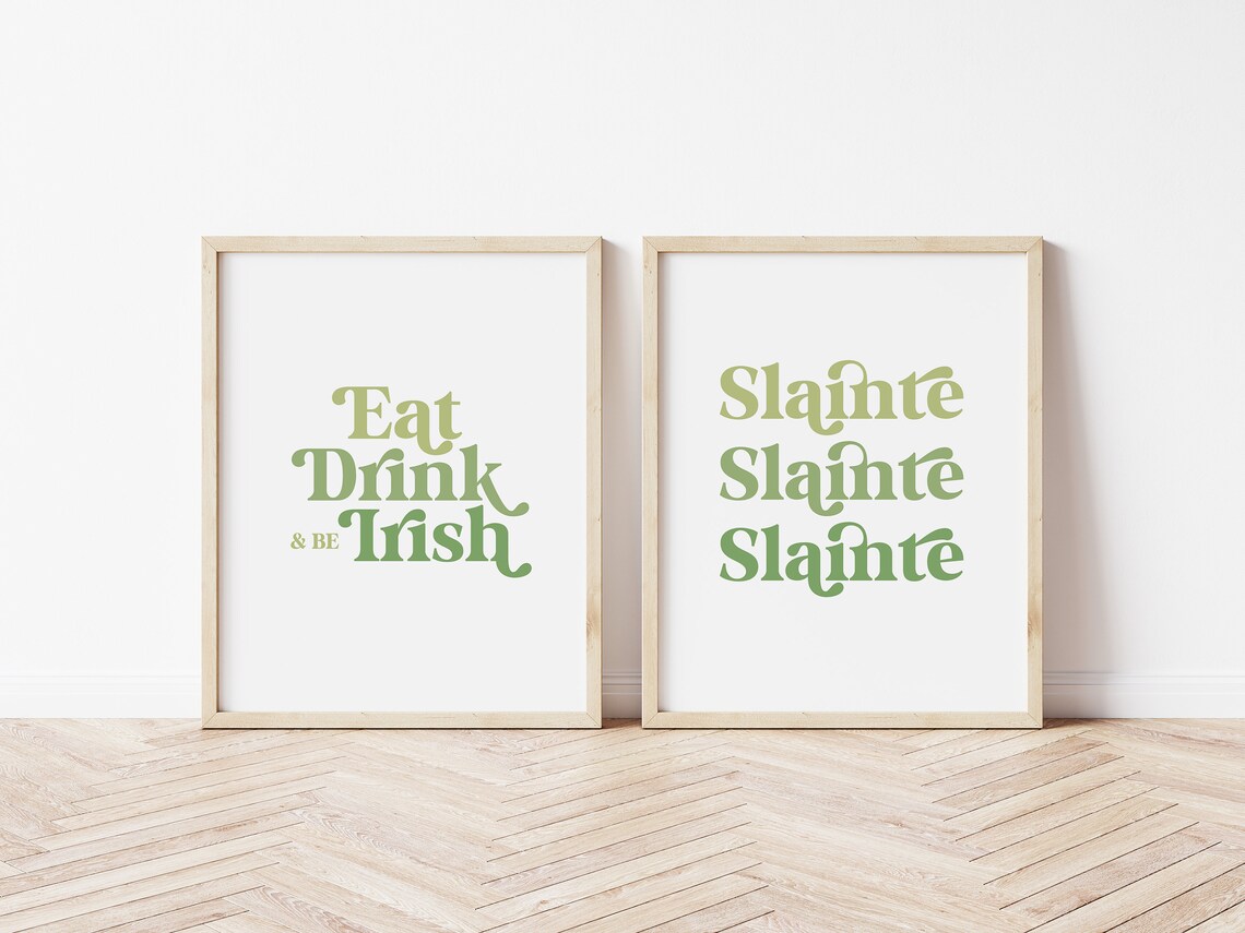 Slainte St Patricks Day Art Print, Boho Decor - Image 4