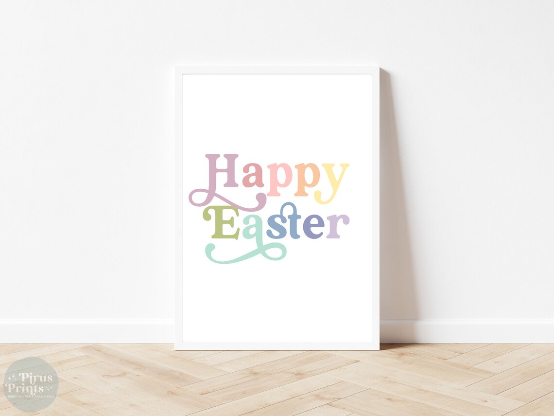 Happy Easter Sign, Easter Wall Art Print - Image 3