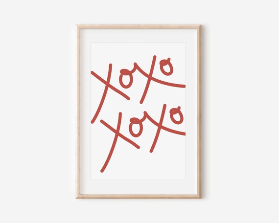 Xoxo Minimal Valentine's Day Art Print, Modern Decor