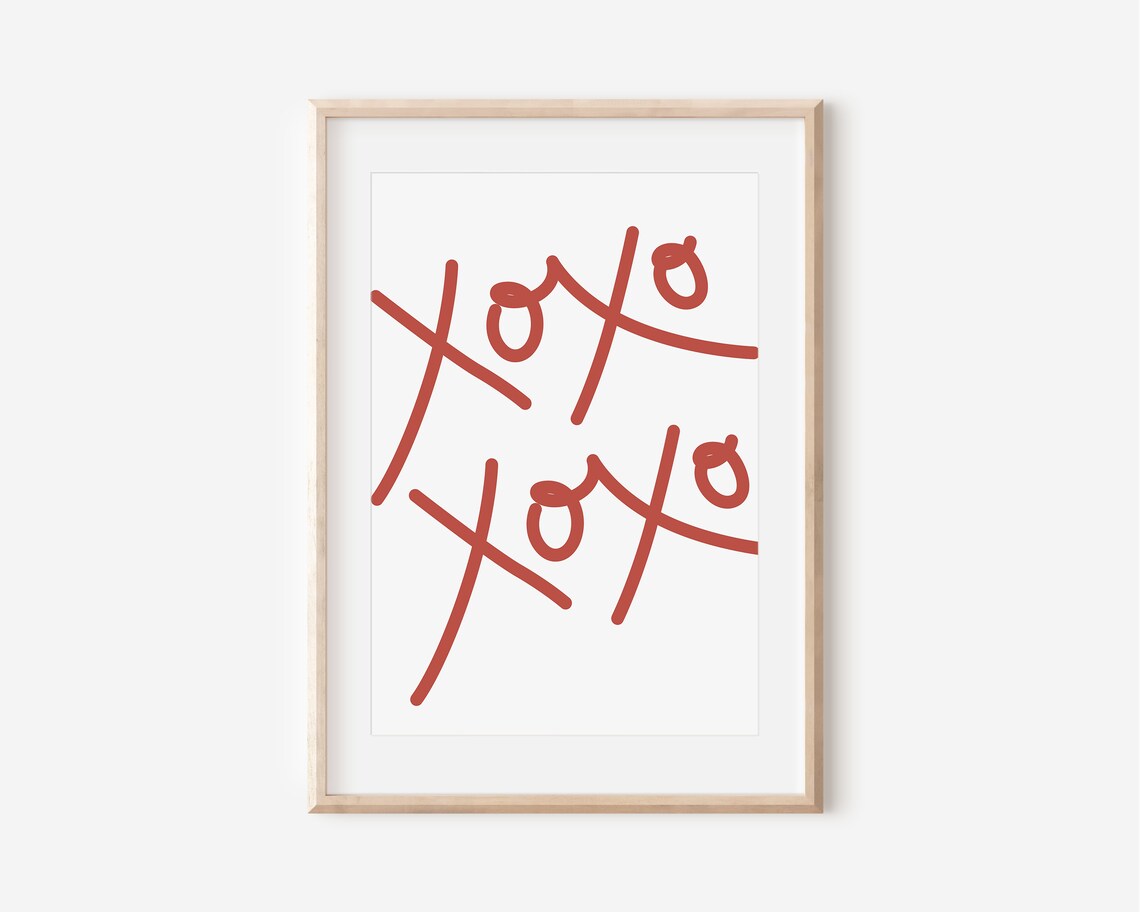 Xoxo Minimal Valentine's Day Art Print, Modern Decor