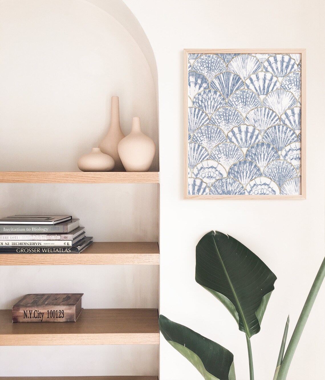 Seashell Pattern Art Print, Coastal Nursery Decor - Image 3
