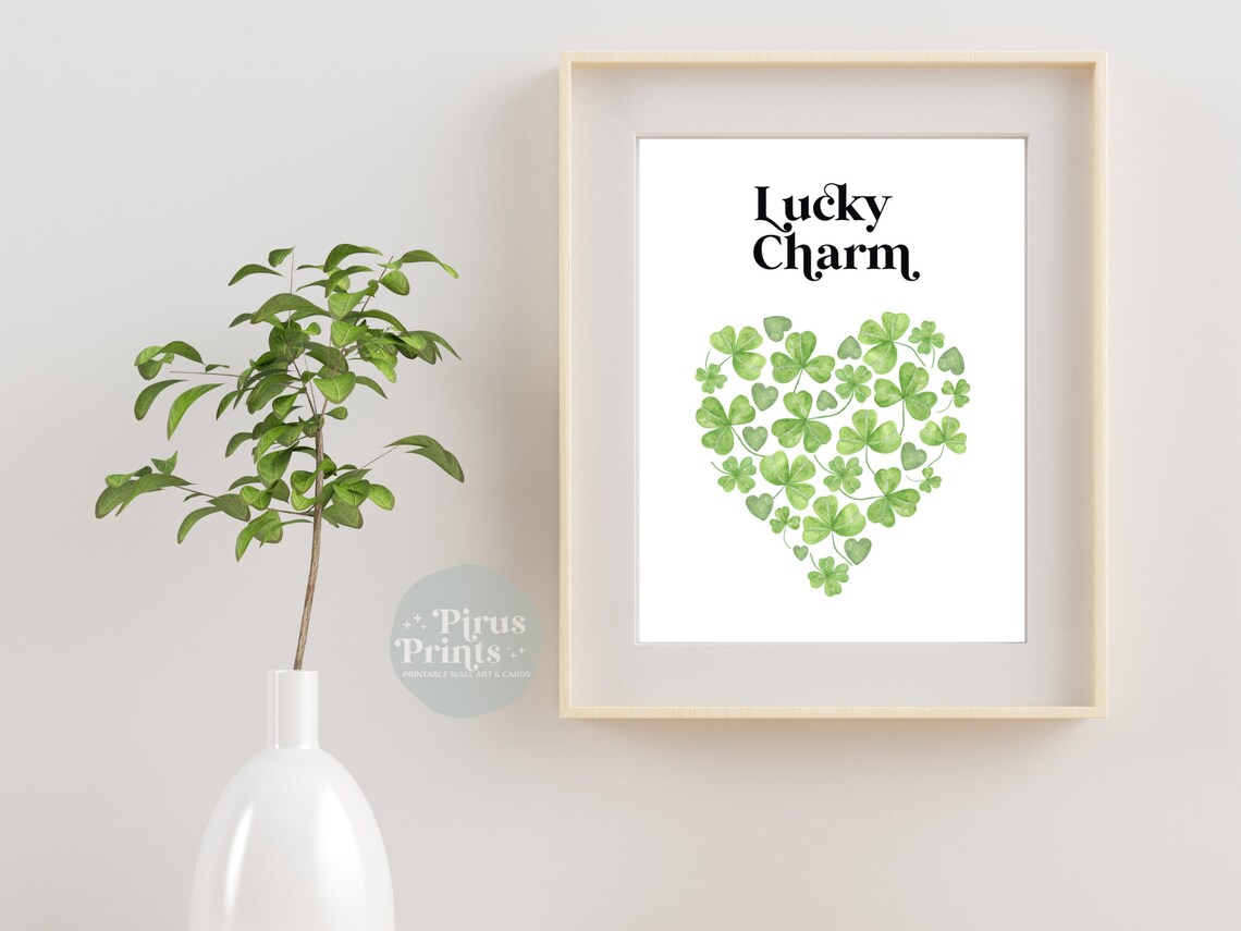 Lucky Charm Shamrock Heart, St Patricks Art Print - Image 5